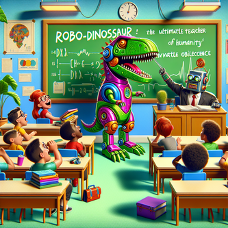 “Robo-Dinosaur: The Ultimate Teacher of Humanity’s Inevitable Obsolescence” funny news funny newz weird news